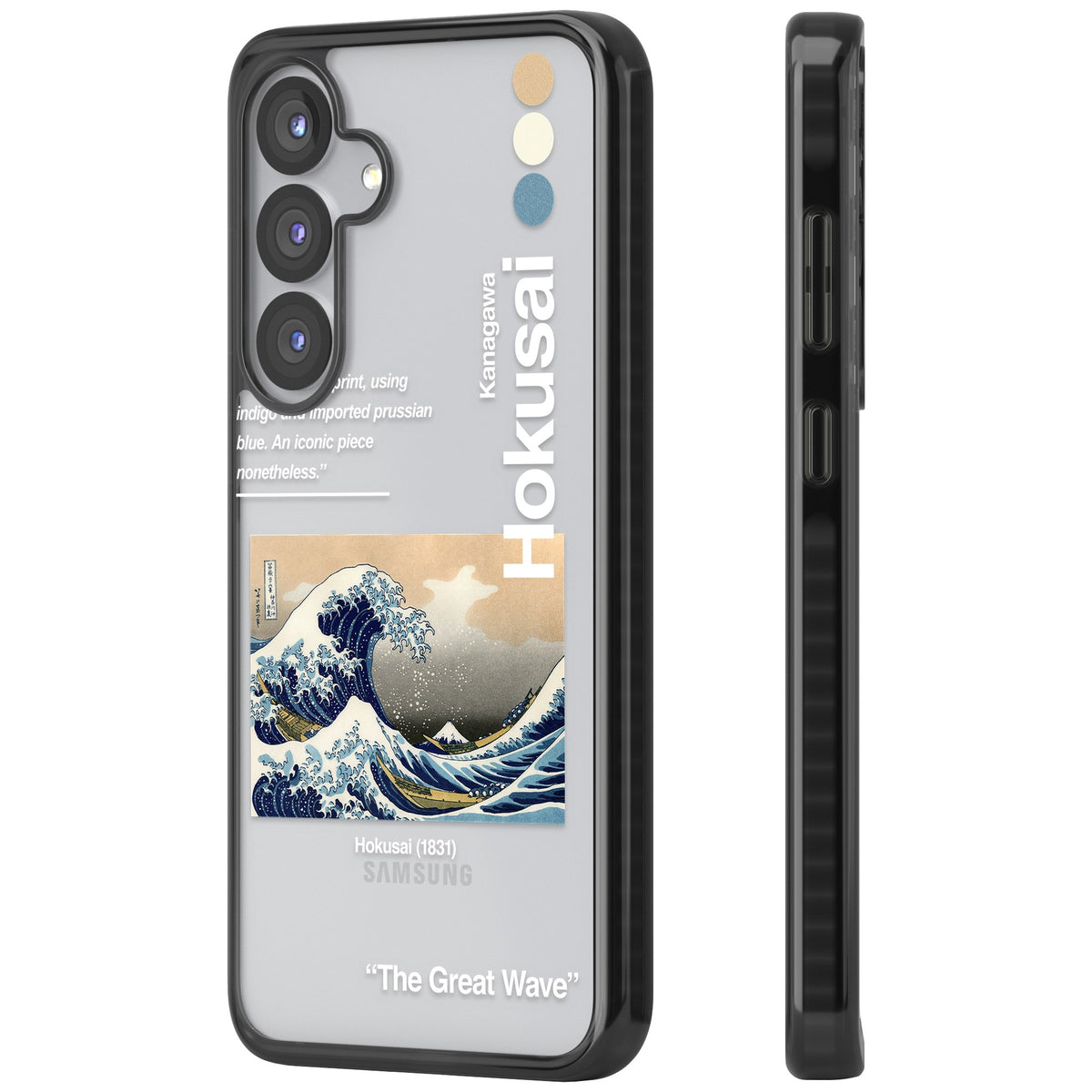 The Great Wave Samsung S25 / Samsung S25 Plus / Samsung S26 / Samsung S26 Plus Impact Black Phone Case side