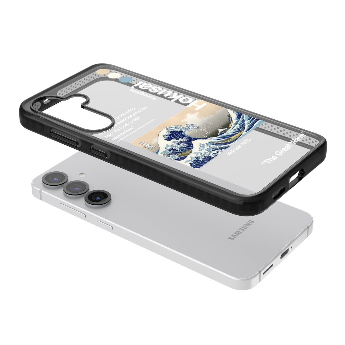 The Great Wave Samsung S25 / Samsung S25 Plus / Samsung S26 / Samsung S26 Plus Impact Black Phone Case angled