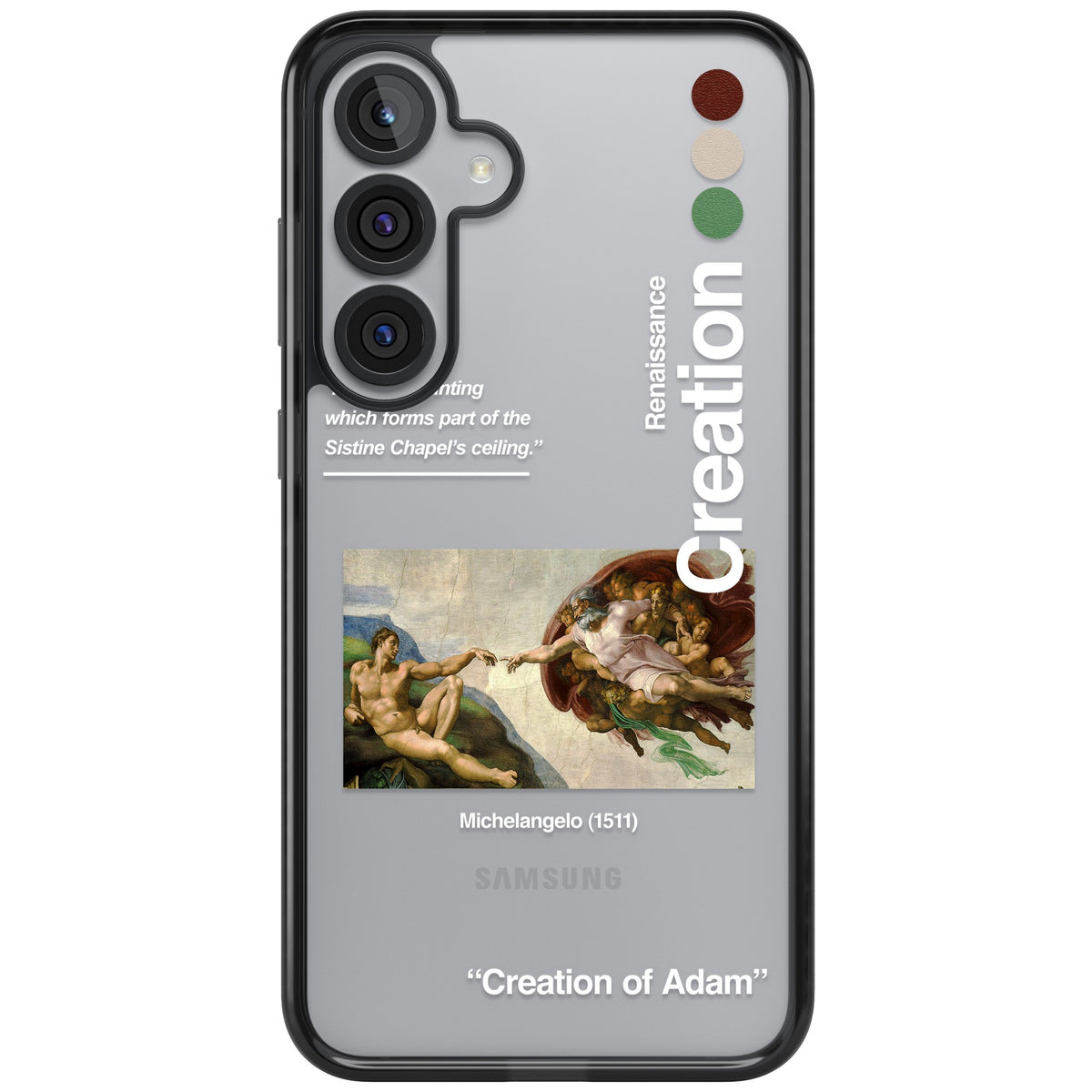 Creation Of Adam Michelangelo Samsung S25 Plus / Samsung S26 / Samsung S26 Plus Impact Black Phone Case front
