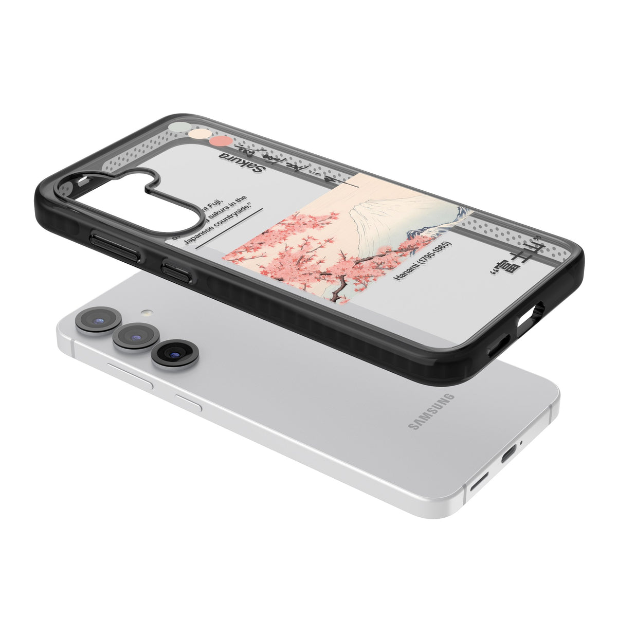 Hanami Samsung S25 / Samsung S25 Plus / Samsung S26 / Samsung S26 Plus Impact Black Phone Case angled