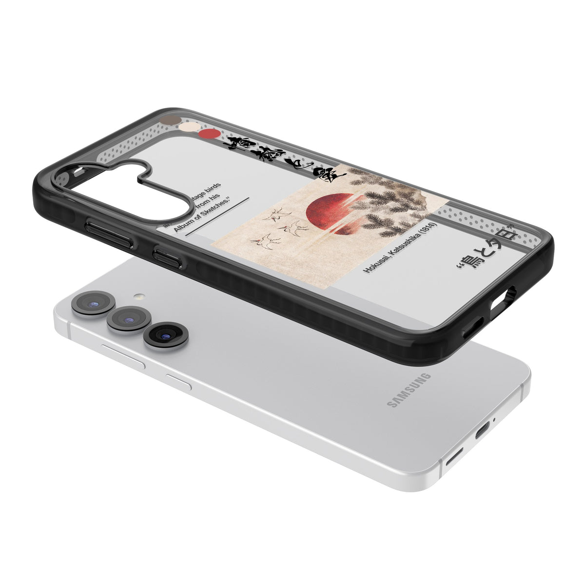 Birds And Sunset Samsung S25 / Samsung S25 Plus / Samsung S26 / Samsung S26 Plus Impact Black Phone Case angled