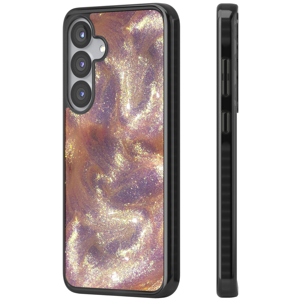 Shimmer Samsung S25 / Samsung S25 Plus / Samsung S26 / Samsung S26 Plus Impact Black Phone Case side