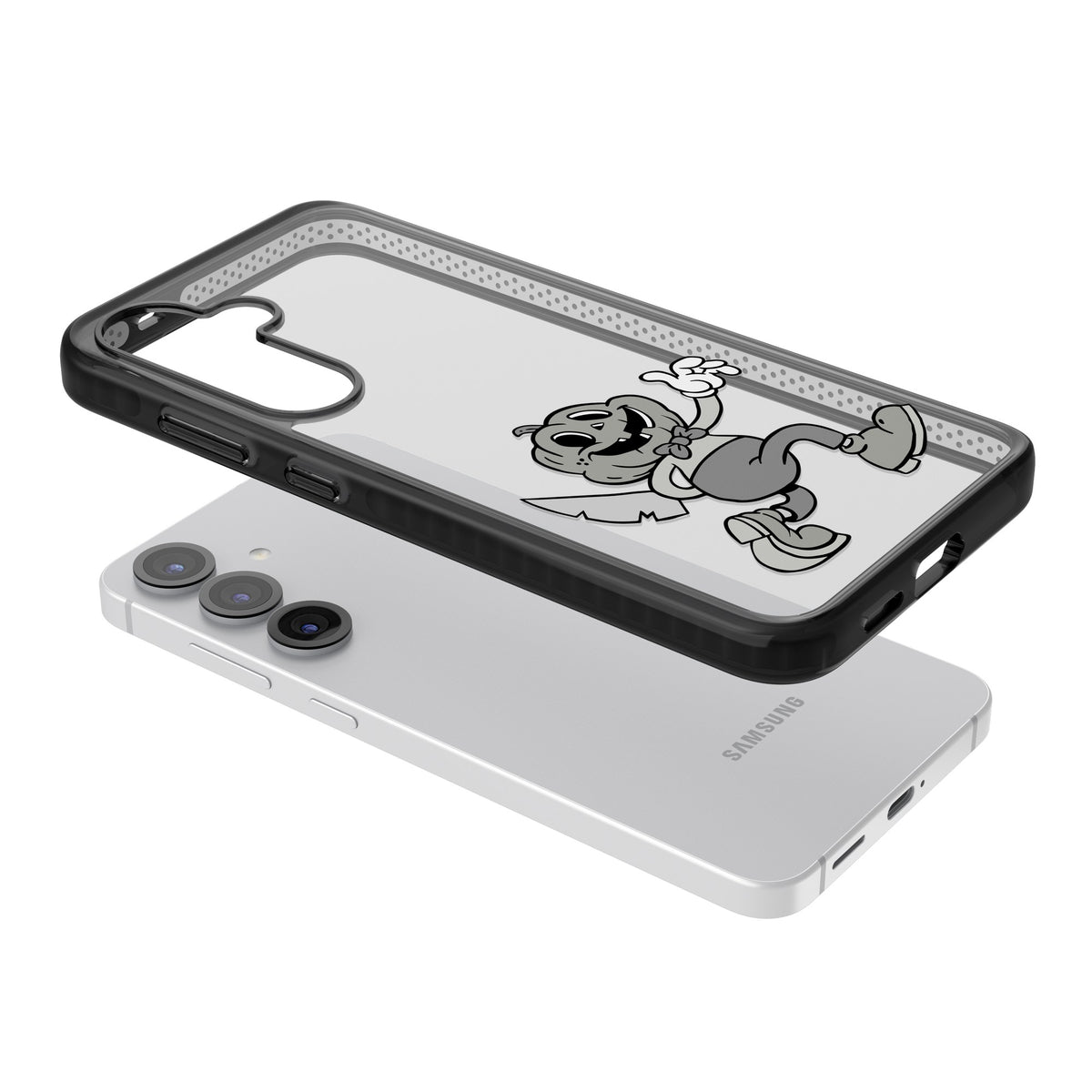 Jack O' Slasher Samsung S25 / Samsung S25 Plus / Samsung S26 / Samsung S26 Plus Impact Black Phone Case angled