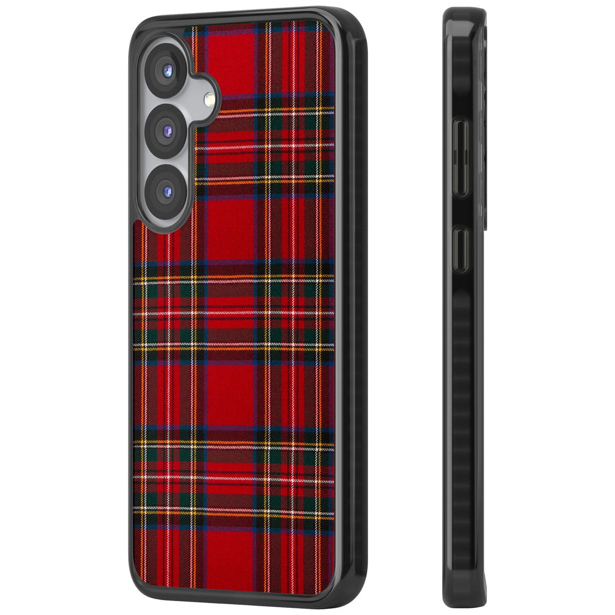 Royal Stewart Tartan Samsung S25 / Samsung S25 Plus / Samsung S26 / Samsung S26 Plus Impact Black Phone Case side