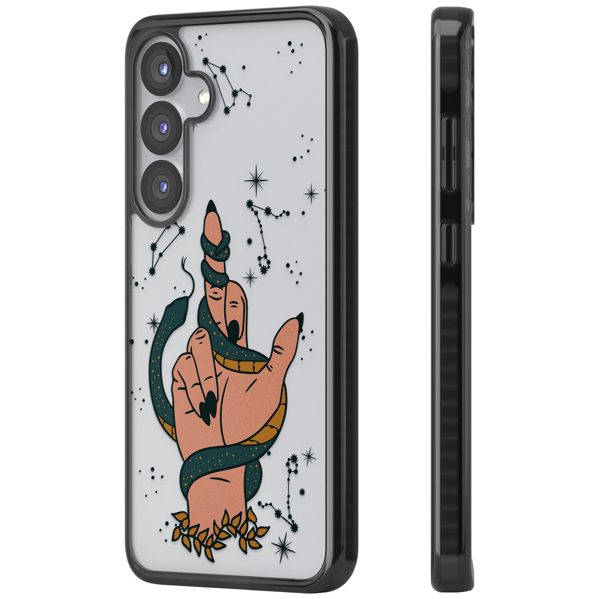 Snakes, Stars And Cynicism Samsung S25 / Samsung S25 Plus / Samsung S26 / Samsung S26 Plus Impact Black Phone Case side