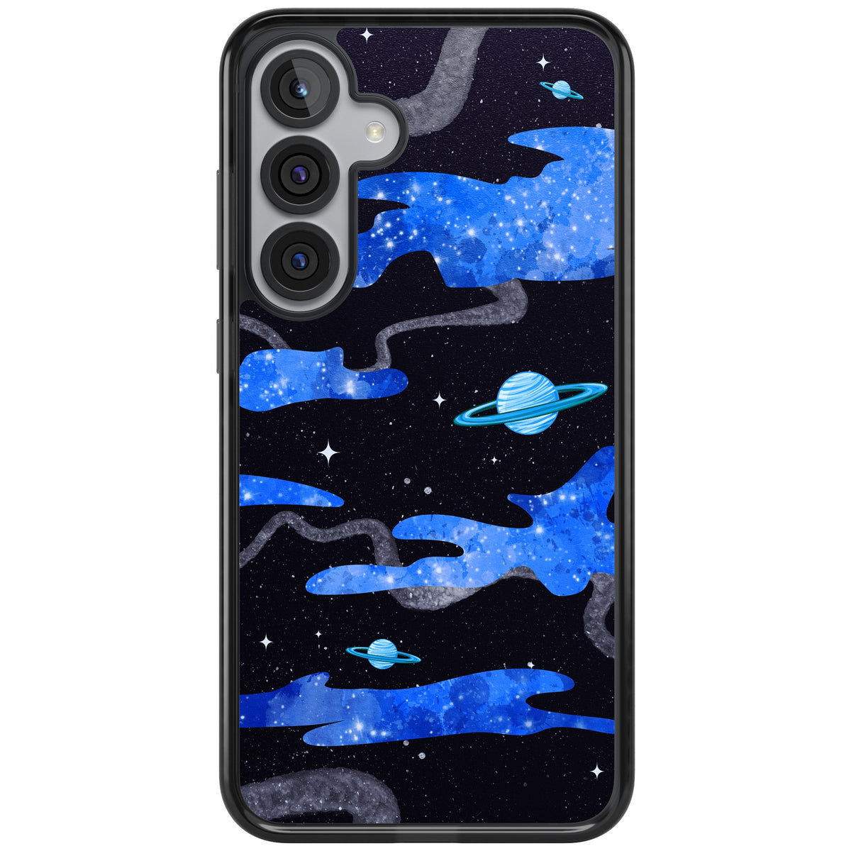 Blue Galaxy Samsung S25 Plus / Samsung S26 / Samsung S26 Plus Impact Black Phone Case front