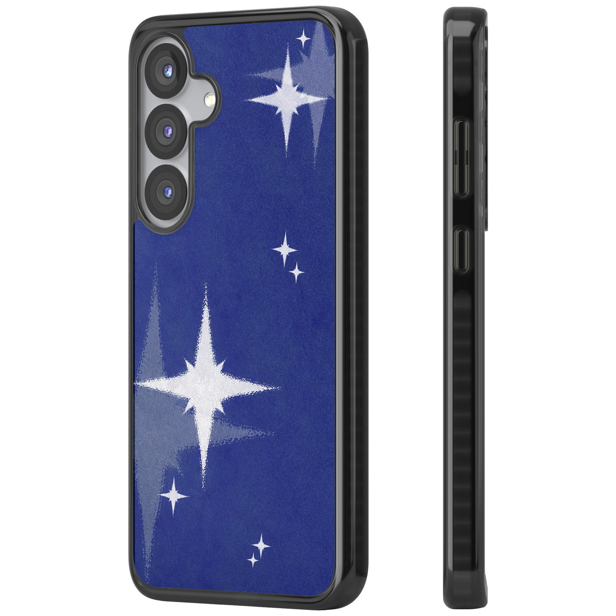 Blue Sparkle Samsung S25 / Samsung S25 Plus / Samsung S26 / Samsung S26 Plus Impact Black Phone Case side