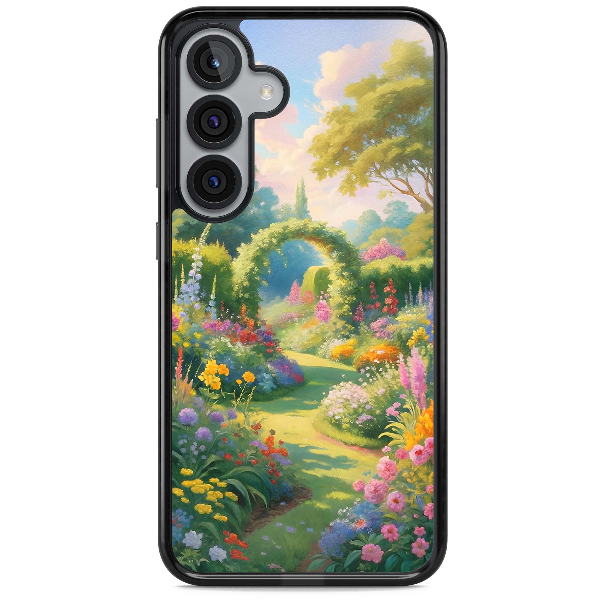 The Painter's Garden floral iPhone case | Black Impact case for Samsung Galaxy S25, Samsung Galaxy S25 Plus