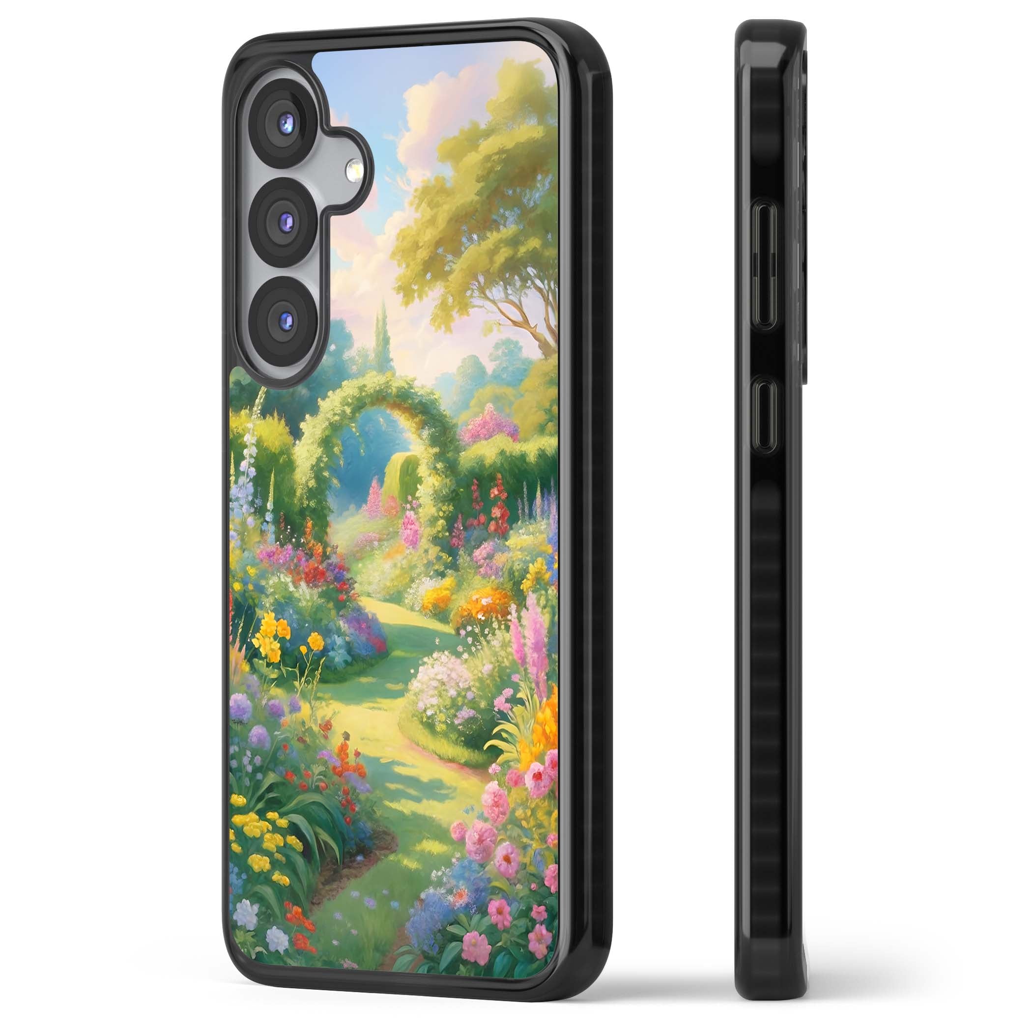 The Painter's Garden floral iPhone case | Black Impact case for Samsung Galaxy S25, Samsung Galaxy S25 Plus