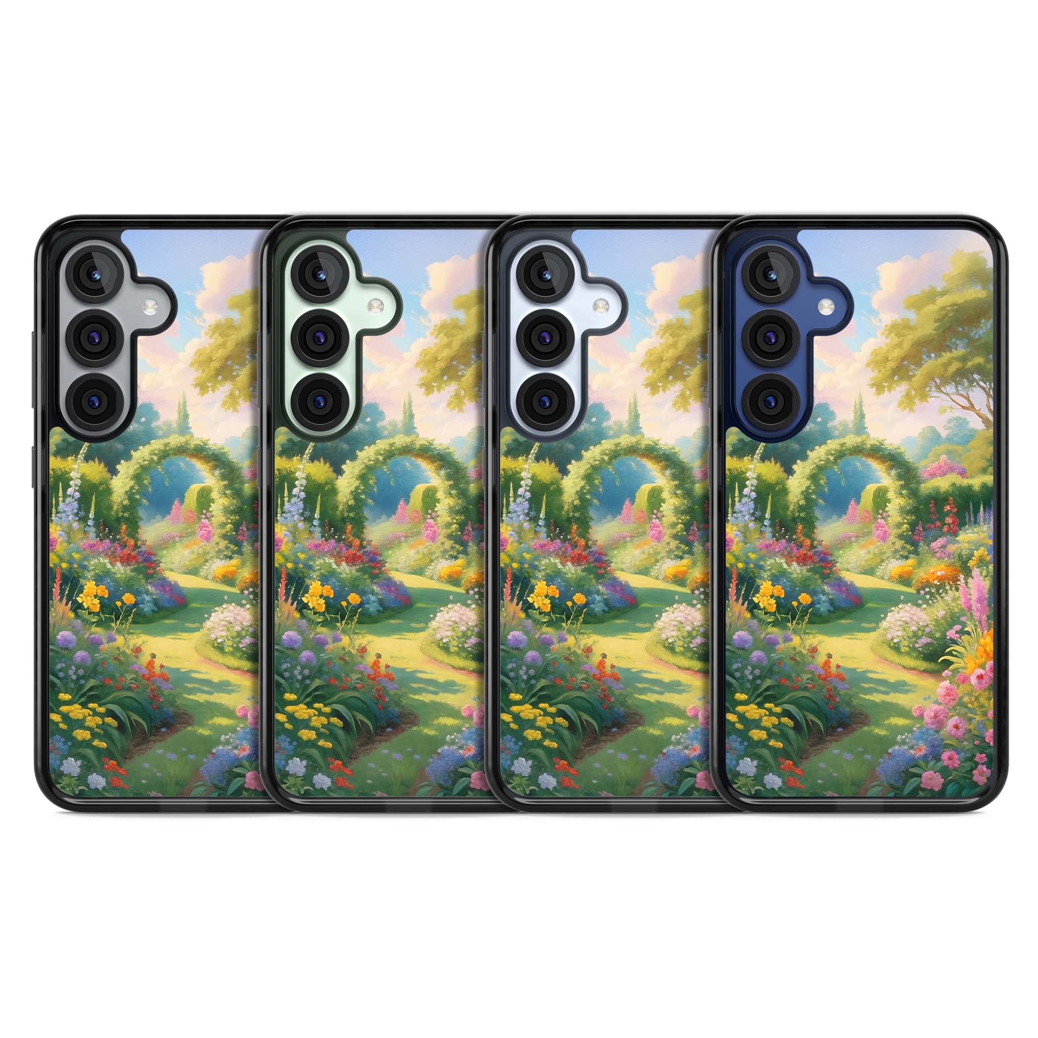 The Painter's Garden floral iPhone case | Black Impact case for Samsung Galaxy S25, Samsung Galaxy S25 Plus