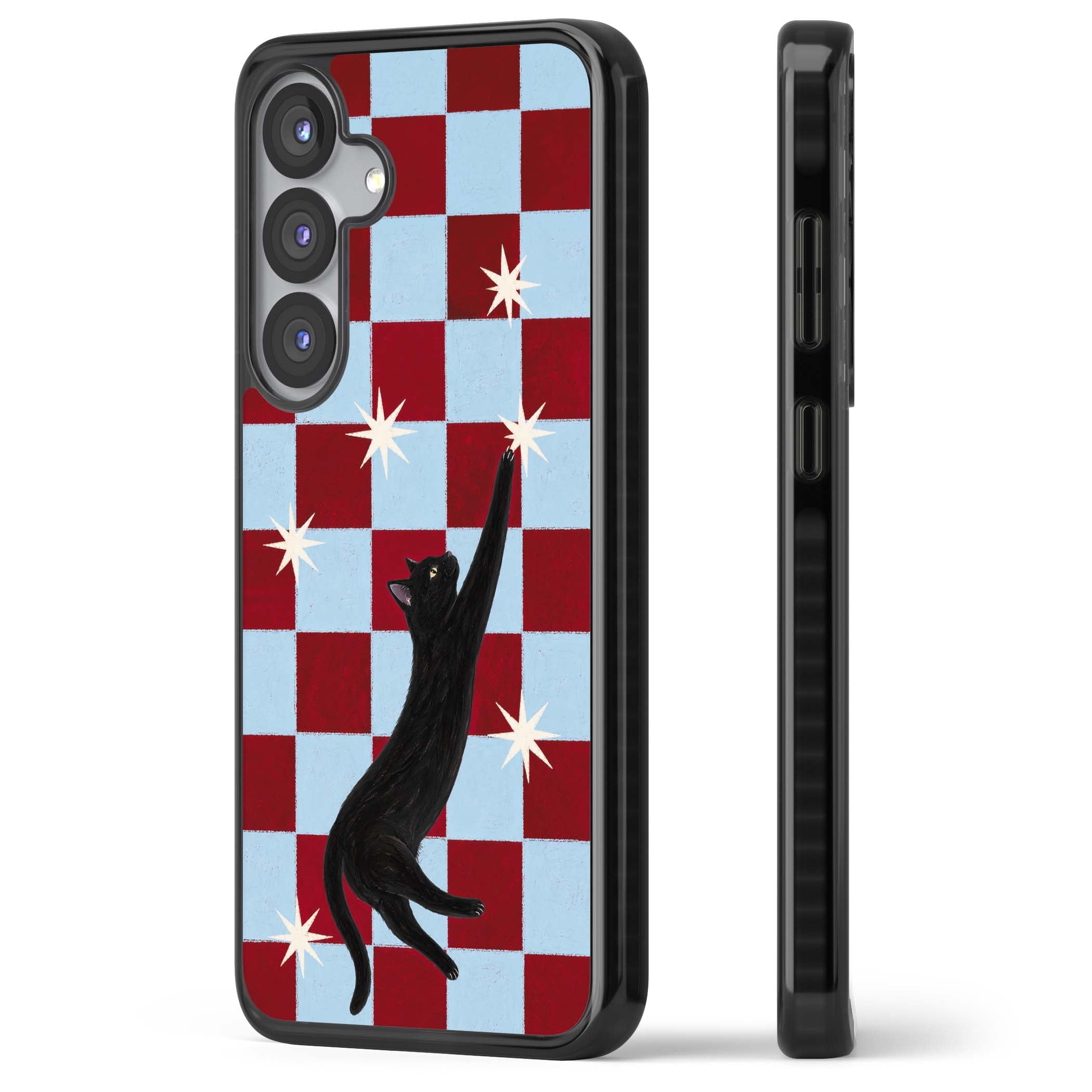 Starlit Kitty animals iPhone case | Black Impact case for Samsung Galaxy S25, Samsung Galaxy S25 Plus