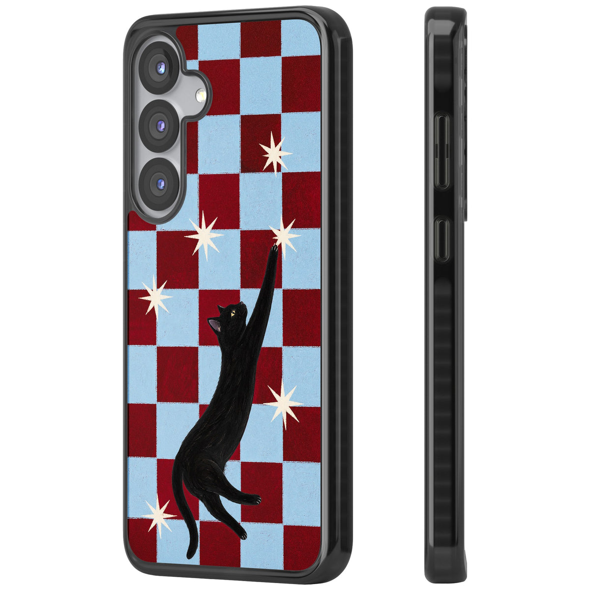 Starlit Kitty Samsung S25 / Samsung S25 Plus / Samsung S26 / Samsung S26 Plus Impact Black Phone Case side