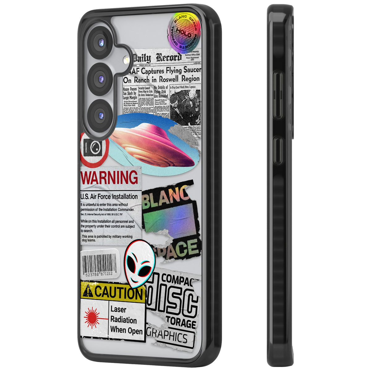 Cosmic Encounters Samsung S25 / Samsung S25 Plus / Samsung S26 / Samsung S26 Plus Impact Black Phone Case side