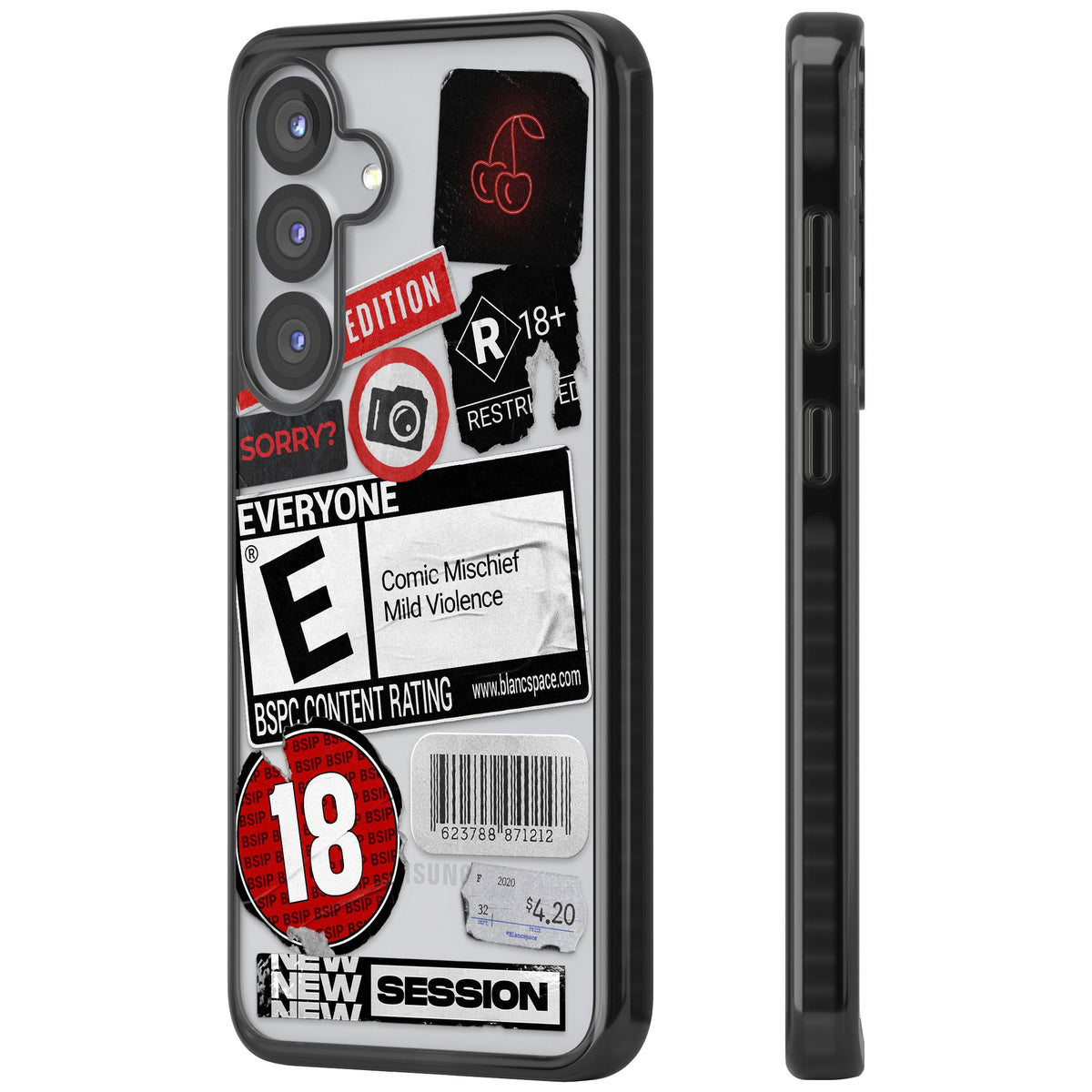 Parental Advisory Samsung S25 / Samsung S25 Plus / Samsung S26 / Samsung S26 Plus Impact Black Phone Case side