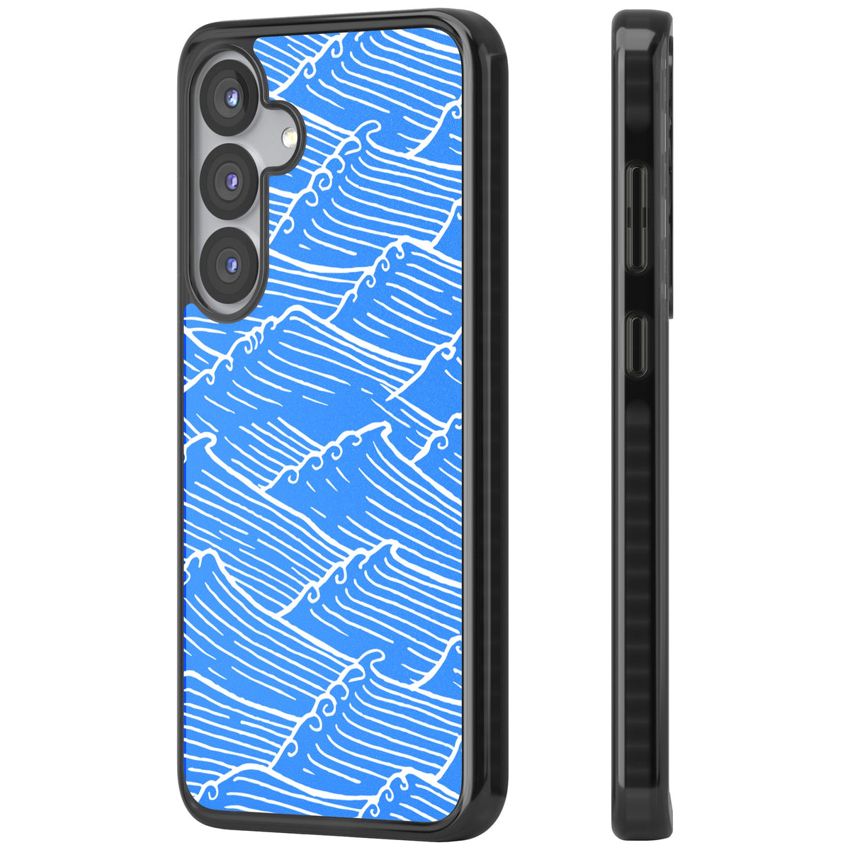 Tidal Lines Samsung S25 / Samsung S25 Plus / Samsung S26 / Samsung S26 Plus Impact Black Phone Case side