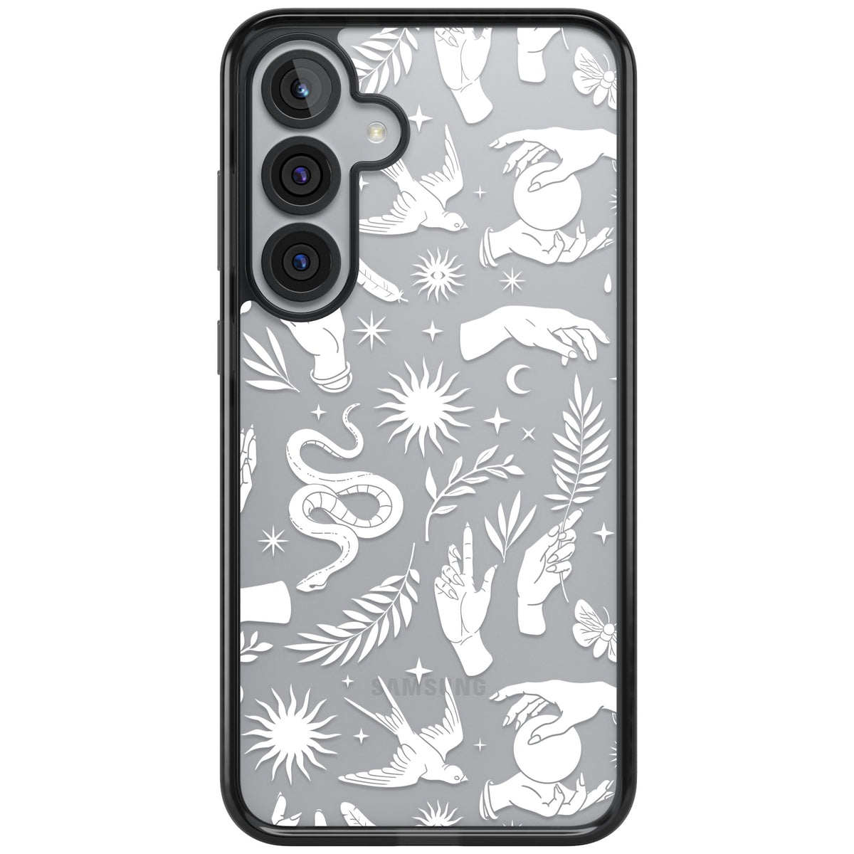 Mystic Magic (White) Samsung S25 Plus / Samsung S26 / Samsung S26 Plus Impact Black Phone Case front