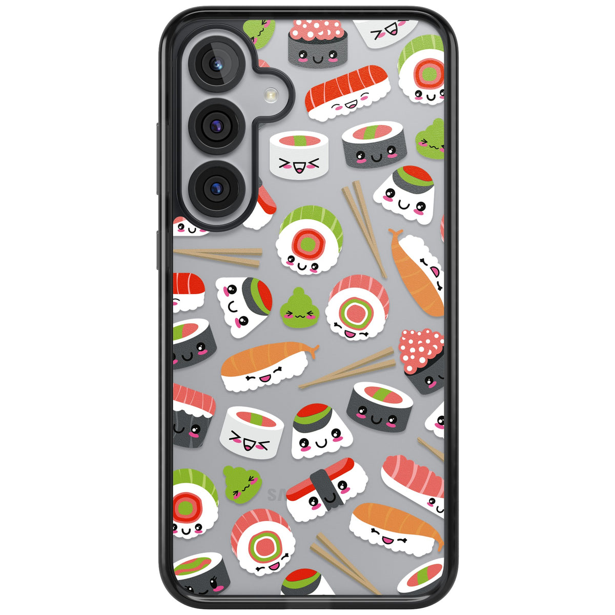 Kawaii Sushi Party Samsung S25 Plus / Samsung S26 / Samsung S26 Plus Impact Black Phone Case front