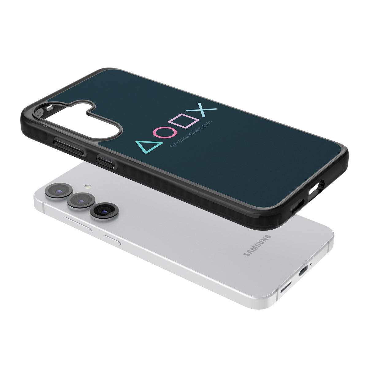 Gaming Since 1994 Samsung S25 / Samsung S25 Plus / Samsung S26 / Samsung S26 Plus Impact Black Phone Case angled