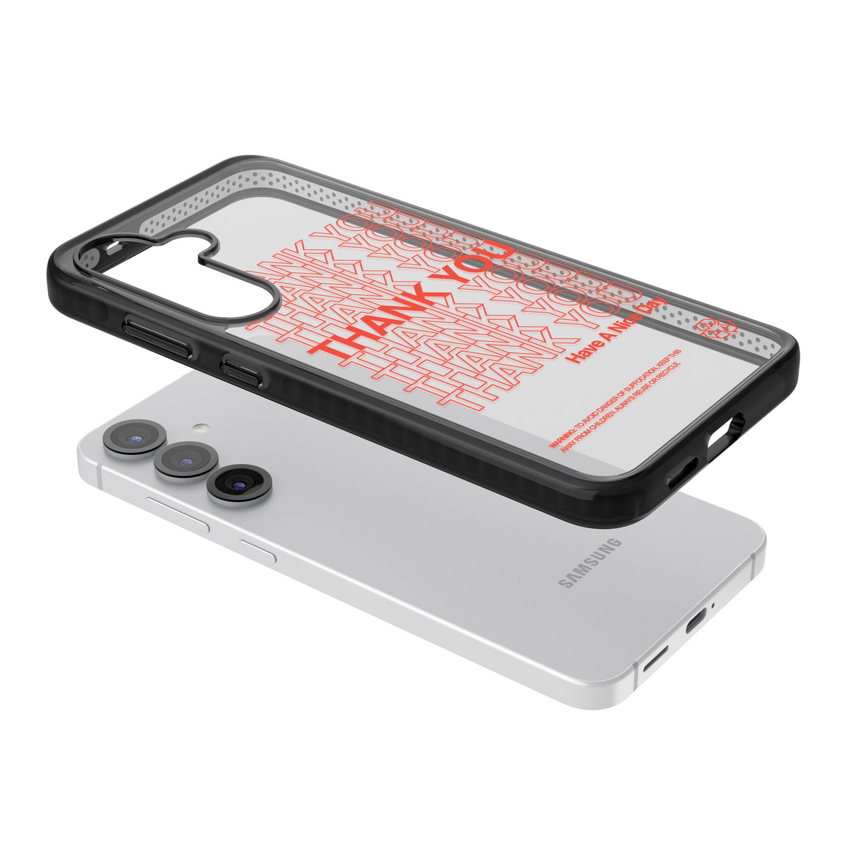 Thank You Have A Nice Day Samsung S25 / Samsung S25 Plus / Samsung S26 / Samsung S26 Plus Impact Black Phone Case angled