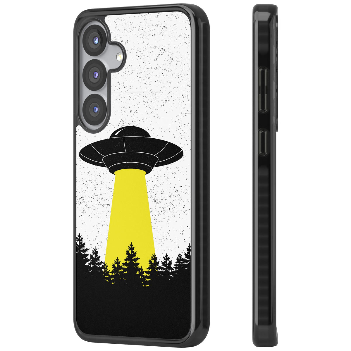 Alien Abduction Samsung S25 / Samsung S25 Plus / Samsung S26 / Samsung S26 Plus Impact Black Phone Case side