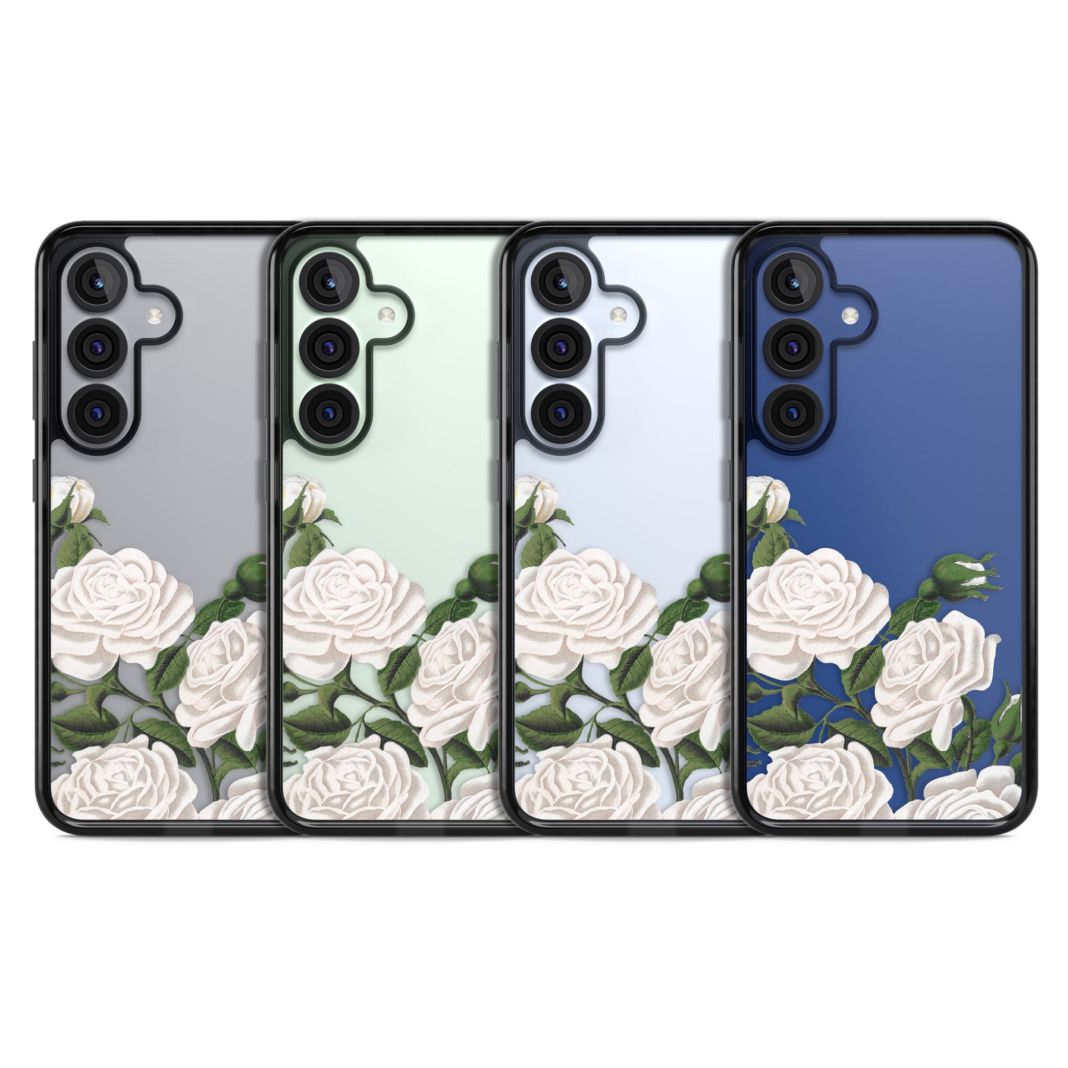 White Vintage Painted Flowers