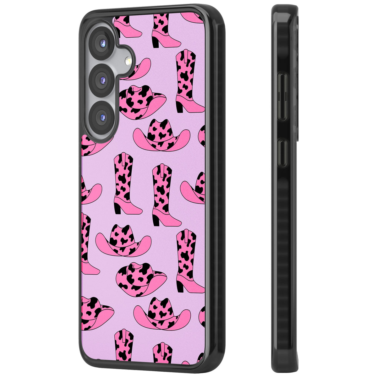Cow Girl Pattern Samsung S25 / Samsung S25 Plus / Samsung S26 / Samsung S26 Plus Impact Black Phone Case side