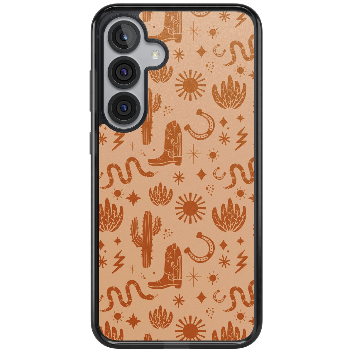 Wild West Pattern Samsung S25 Plus / Samsung S26 / Samsung S26 Plus Impact Black Phone Case front