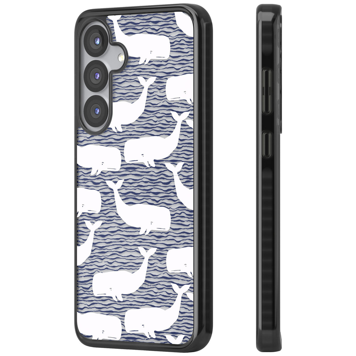 Whale Wave Samsung S25 / Samsung S25 Plus / Samsung S26 / Samsung S26 Plus Impact Black Phone Case side