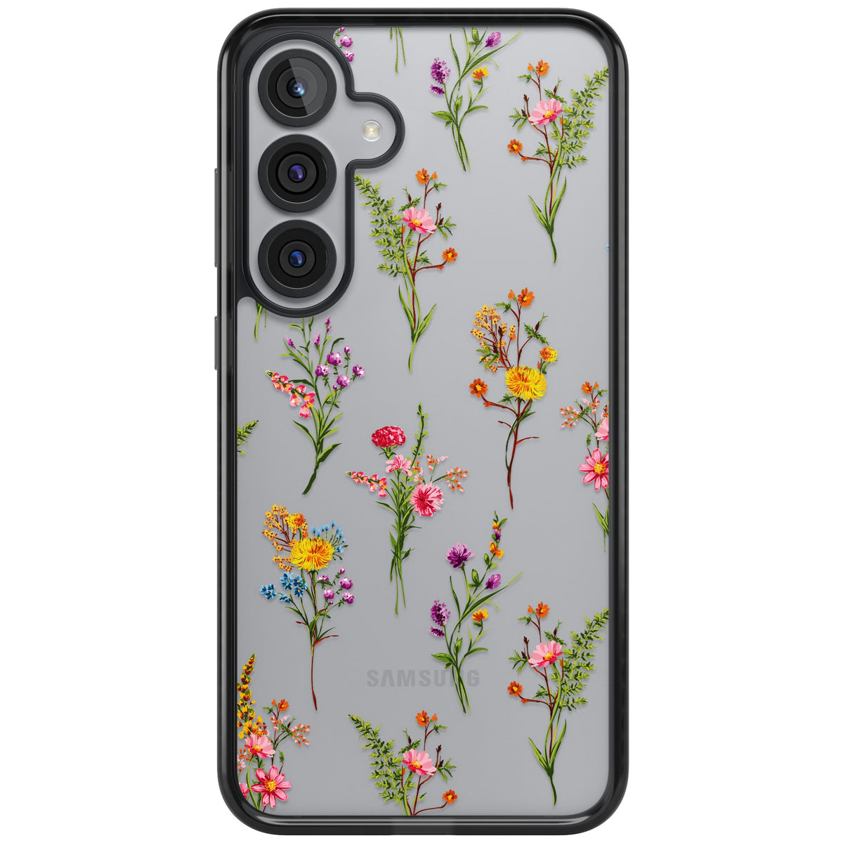 Picked Wildflowers Samsung S25 Plus / Samsung S26 / Samsung S26 Plus Impact Black Phone Case front