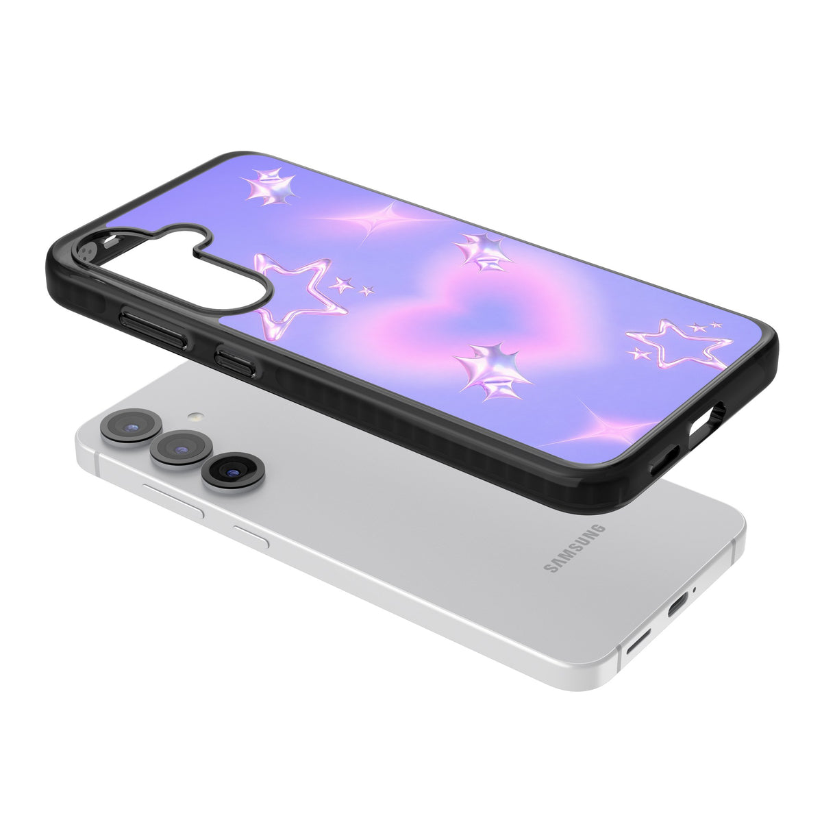 Soft Sugar Samsung S25 / Samsung S25 Plus / Samsung S26 / Samsung S26 Plus Impact Black Phone Case angled