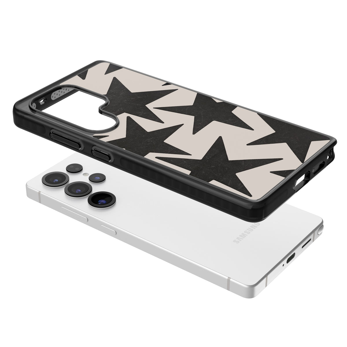 Black Superstars Samsung S25 Ultra / Samsung S26 Ultra Impact Black Phone Case angled