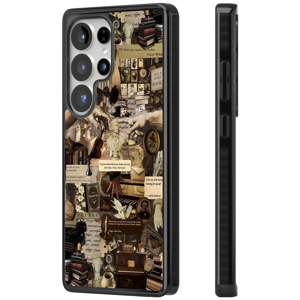 Antique Collage Samsung S25 Ultra / Samsung S26 Ultra Impact Black Phone Case side