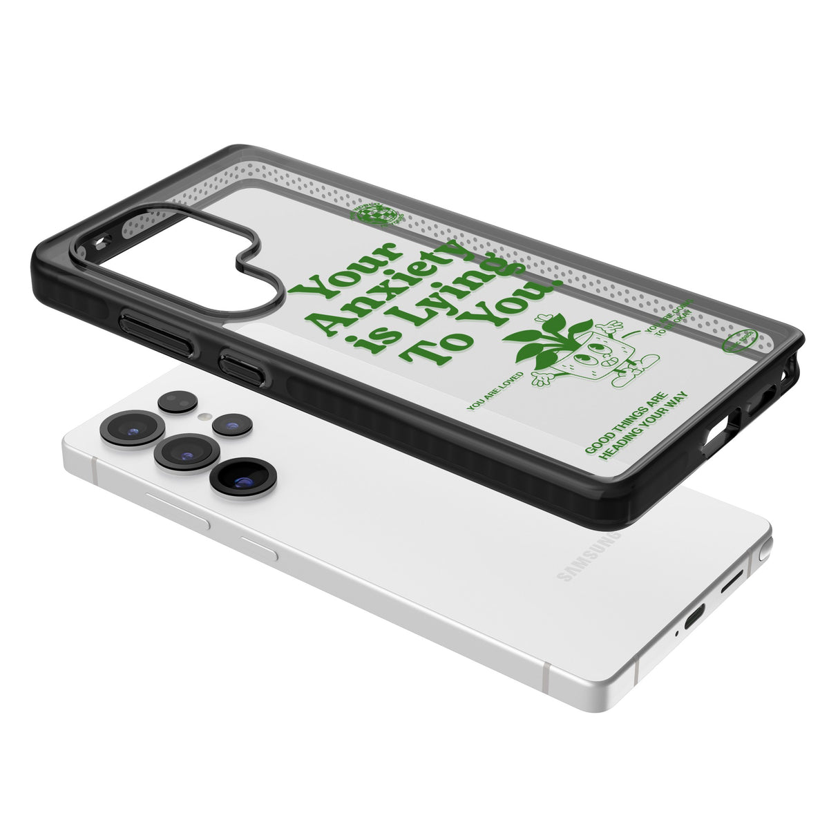 Your Anxiety Is Lying To You Samsung S25 Ultra / Samsung S26 Ultra Impact Black Phone Case angled