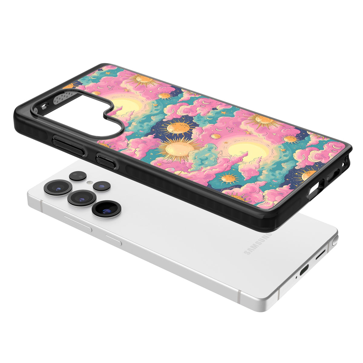 Starlight Clouds Samsung S25 Ultra / Samsung S26 Ultra Impact Black Phone Case angled