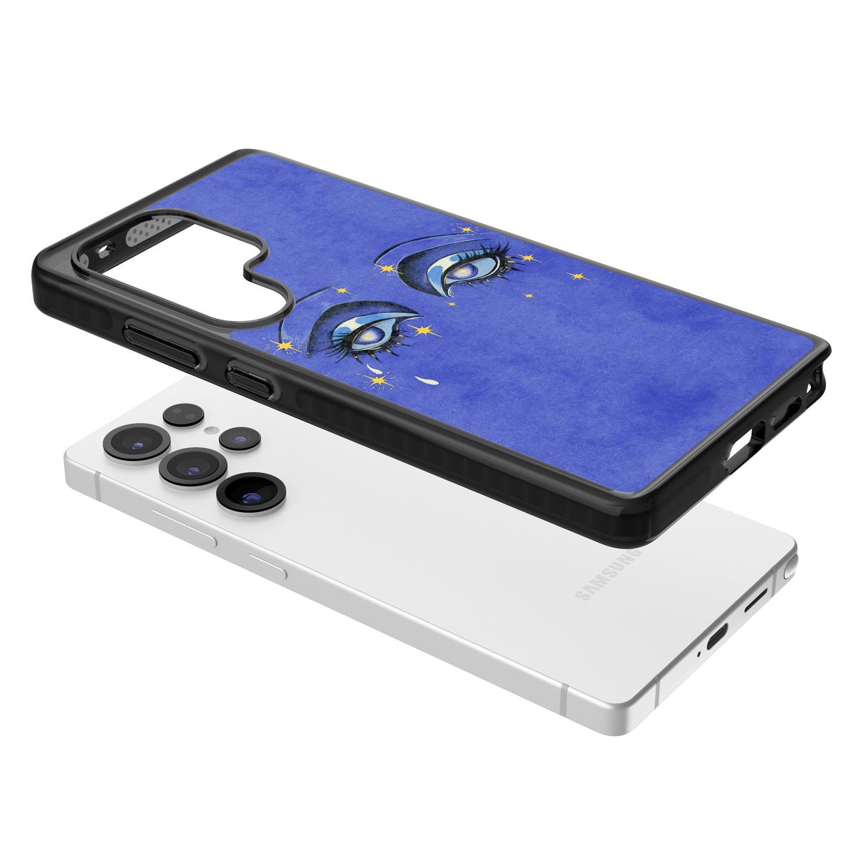 Blue Mystic Eyes Samsung S25 Ultra / Samsung S26 Ultra Impact Black Phone Case angled