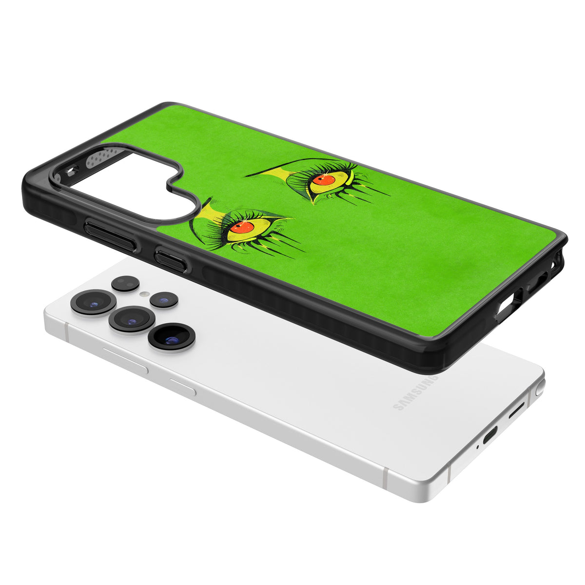 Green Enchanted Eyes Samsung S25 Ultra / Samsung S26 Ultra Impact Black Phone Case angled