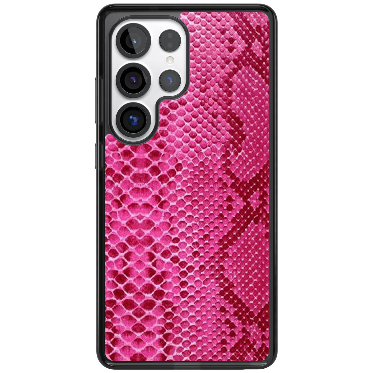 Pink Snakeskin Samsung S25 Ultra / Samsung S26 Ultra Impact Black Phone Case front