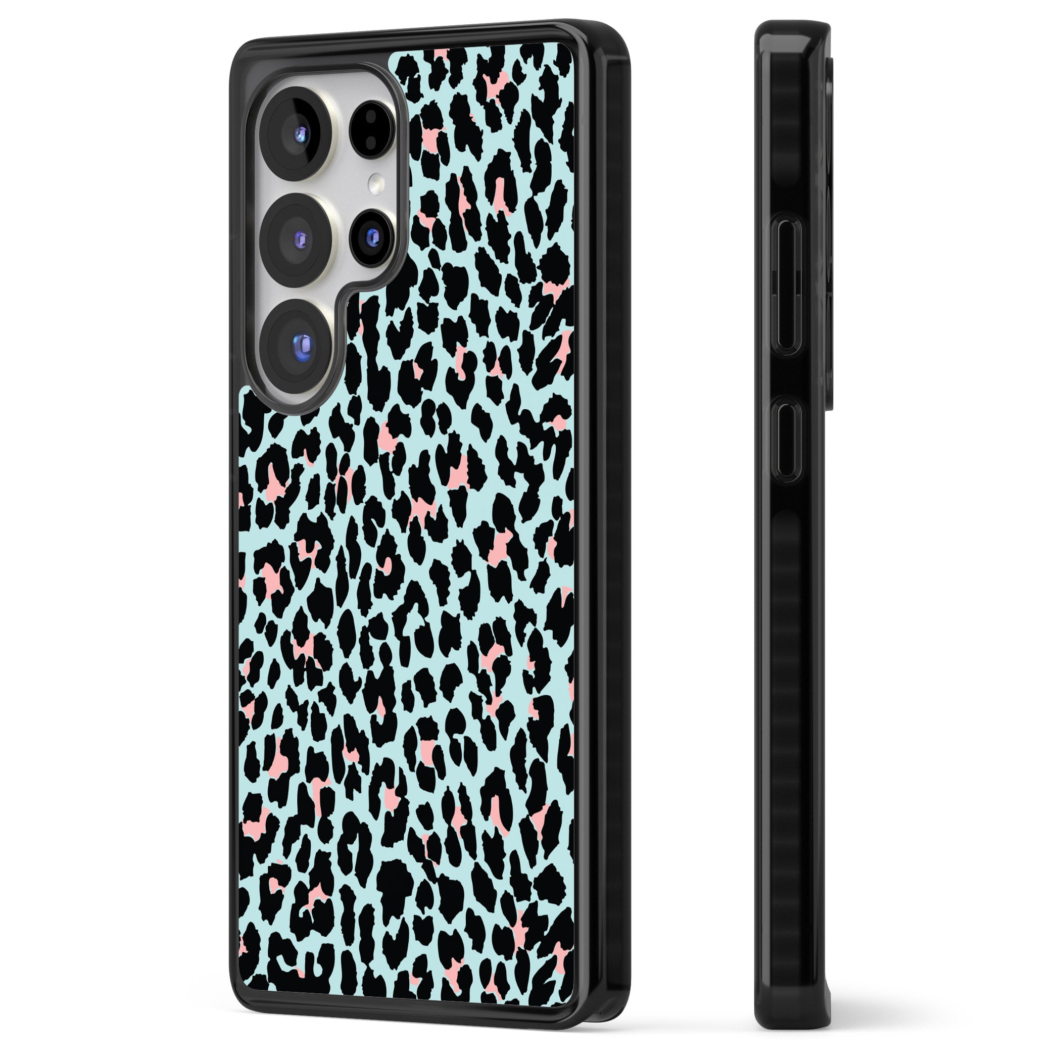 Pastel Blue & Pink Leopard Print