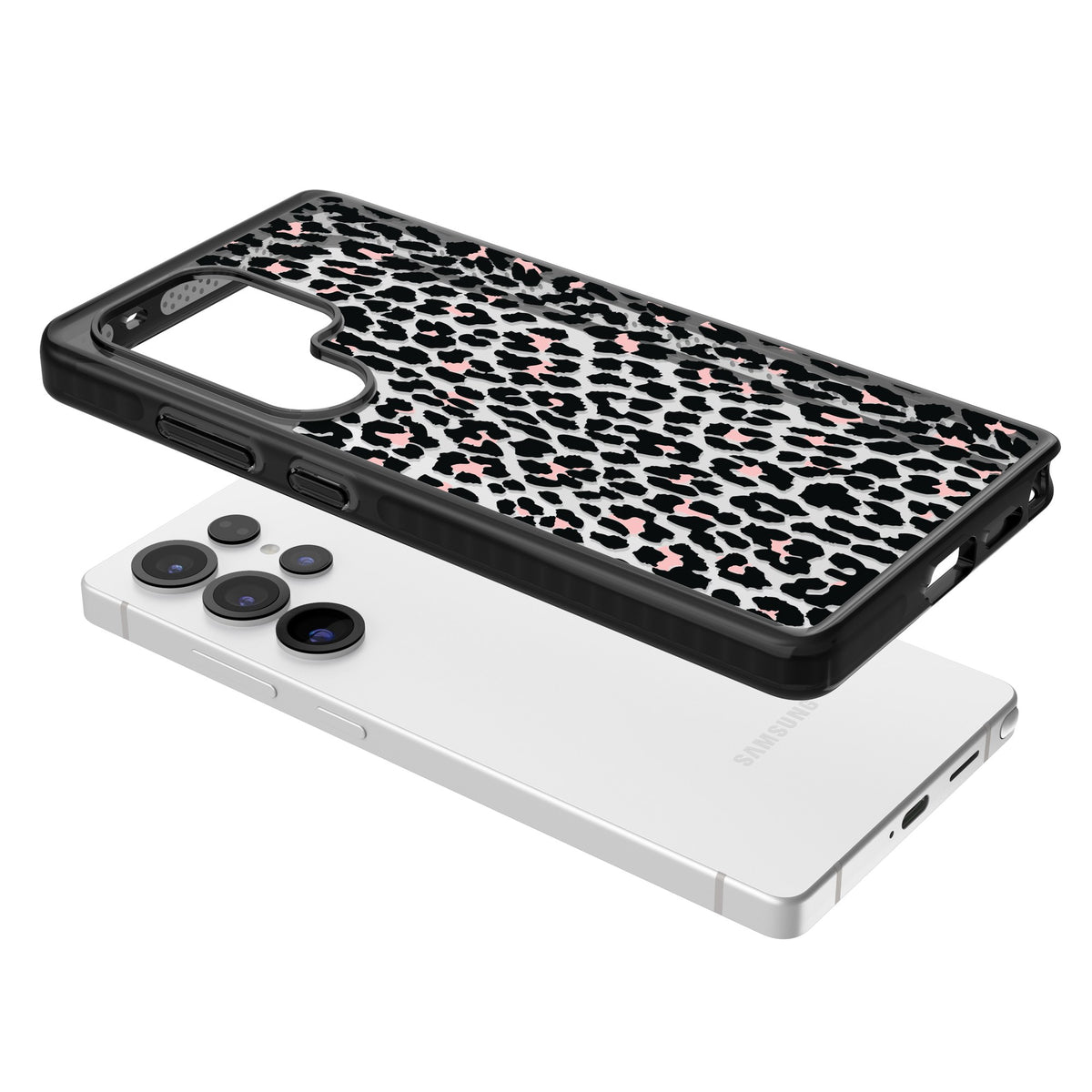 Tatty Leopard Samsung S25 Ultra / Samsung S26 Ultra Impact Black Phone Case angled