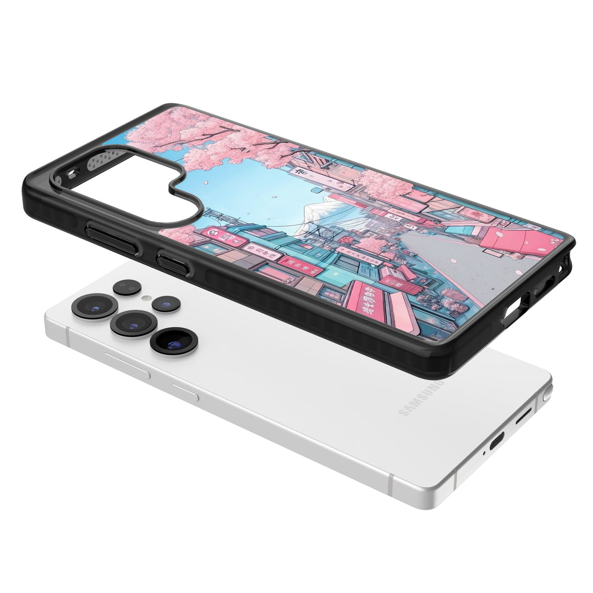Sakura Lane Samsung S25 Ultra / Samsung S26 Ultra Impact Black Phone Case angled
