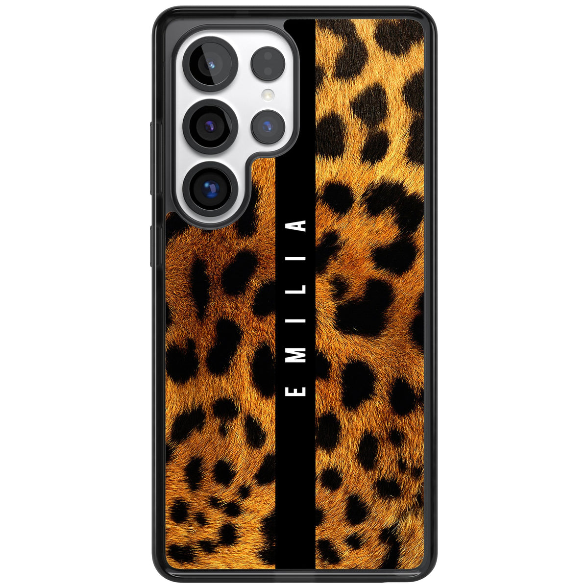 Leopard Print Samsung S25 Ultra / Samsung S26 Ultra Impact Black Phone Case front