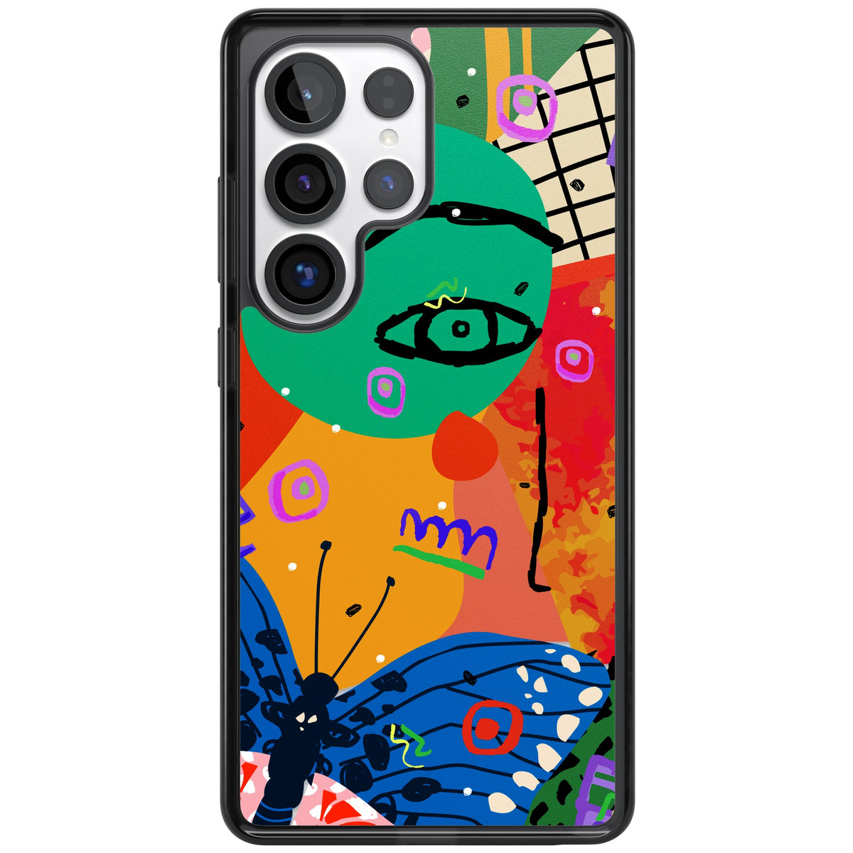 Abstract Butterfly Samsung S25 Ultra / Samsung S26 Ultra Impact Black Phone Case front