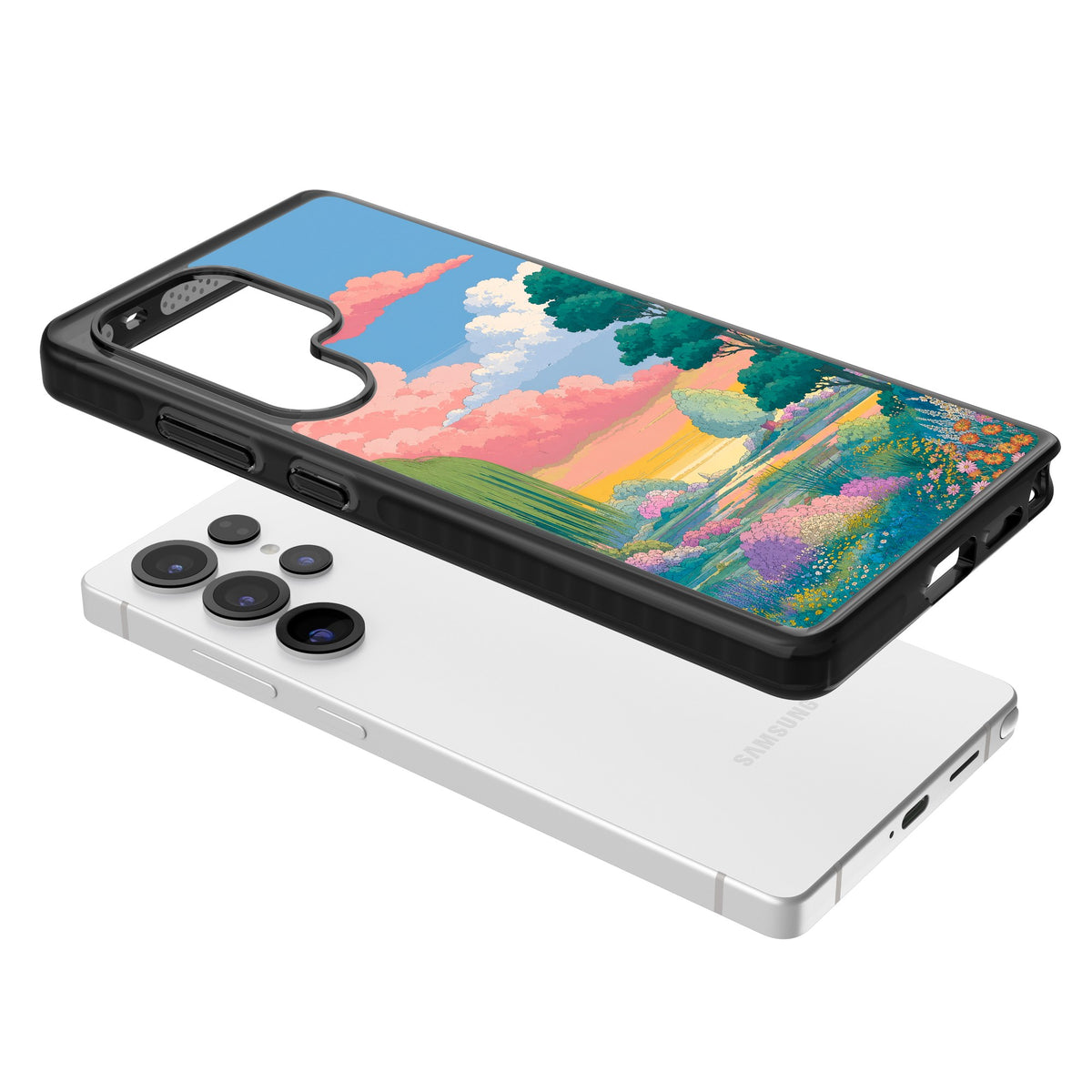 Dream Valley Samsung S25 Ultra / Samsung S26 Ultra Impact Black Phone Case angled