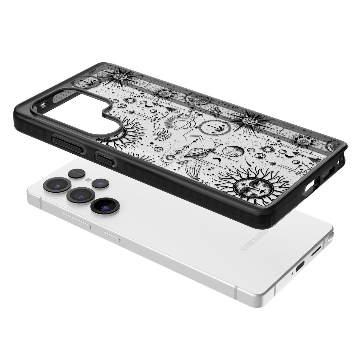 Cosmic Cartography Samsung S25 Ultra / Samsung S26 Ultra Impact Black Phone Case angled