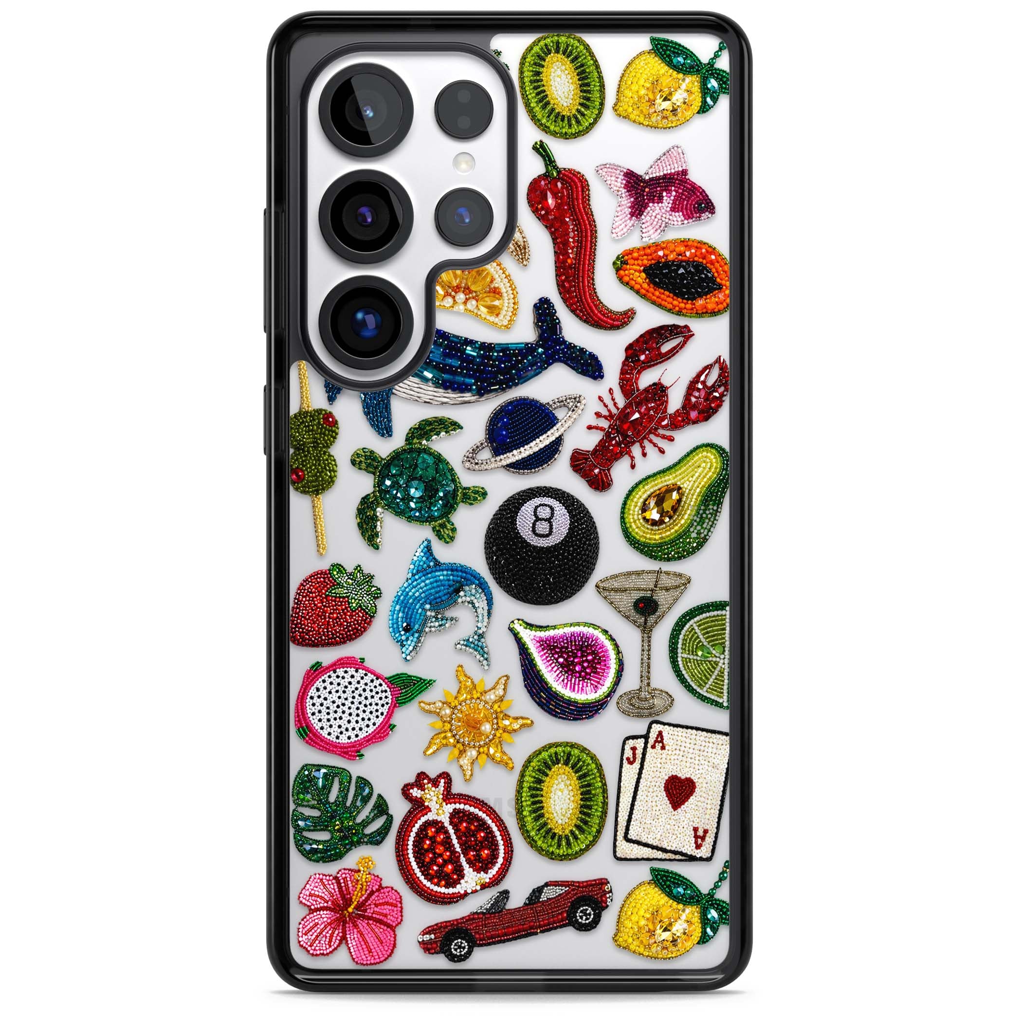 Beaded Mix cute iPhone case | Black Impact case for Samsung Galaxy S25 Ultra