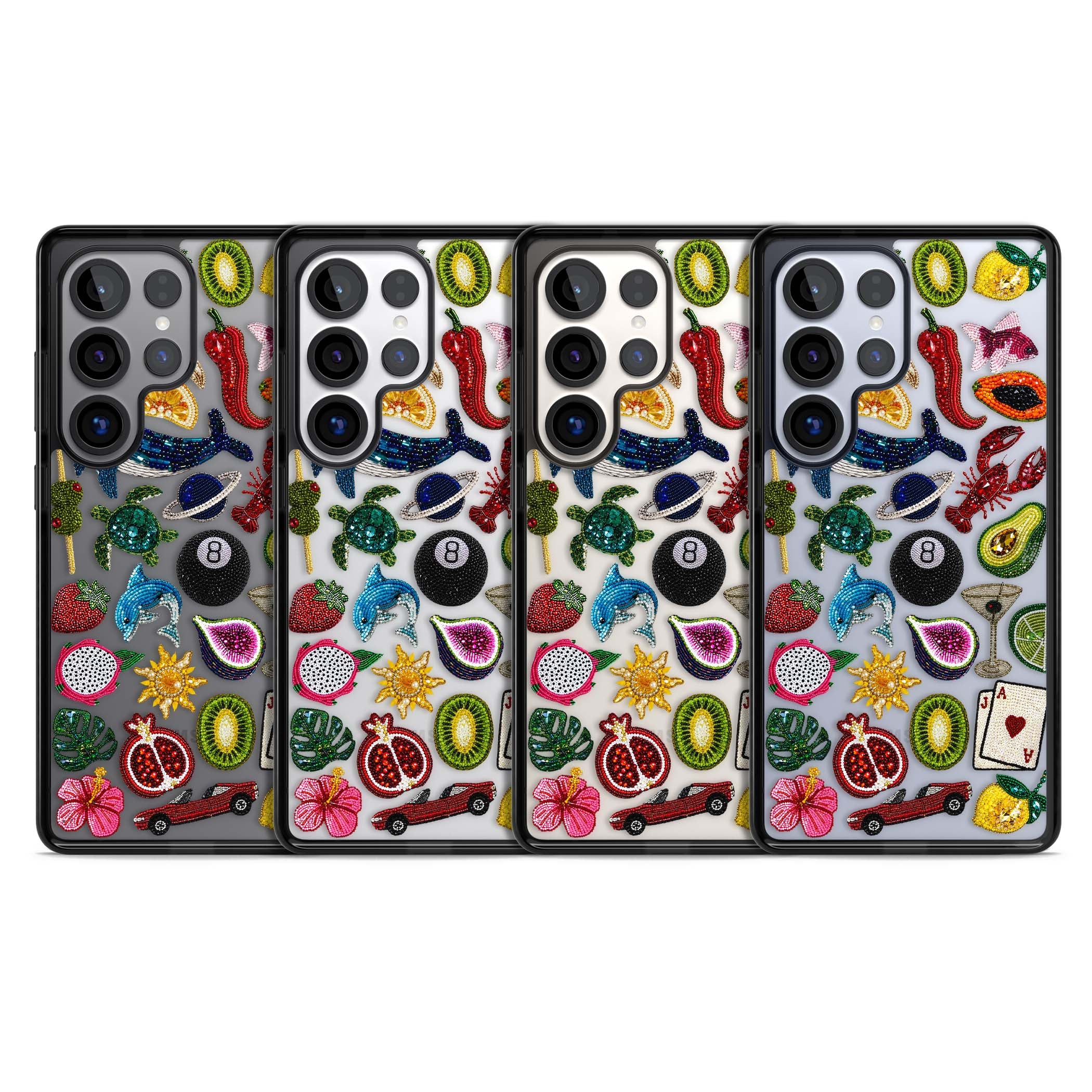 Beaded Mix cute iPhone case | Black Impact case for Samsung Galaxy S25 Ultra