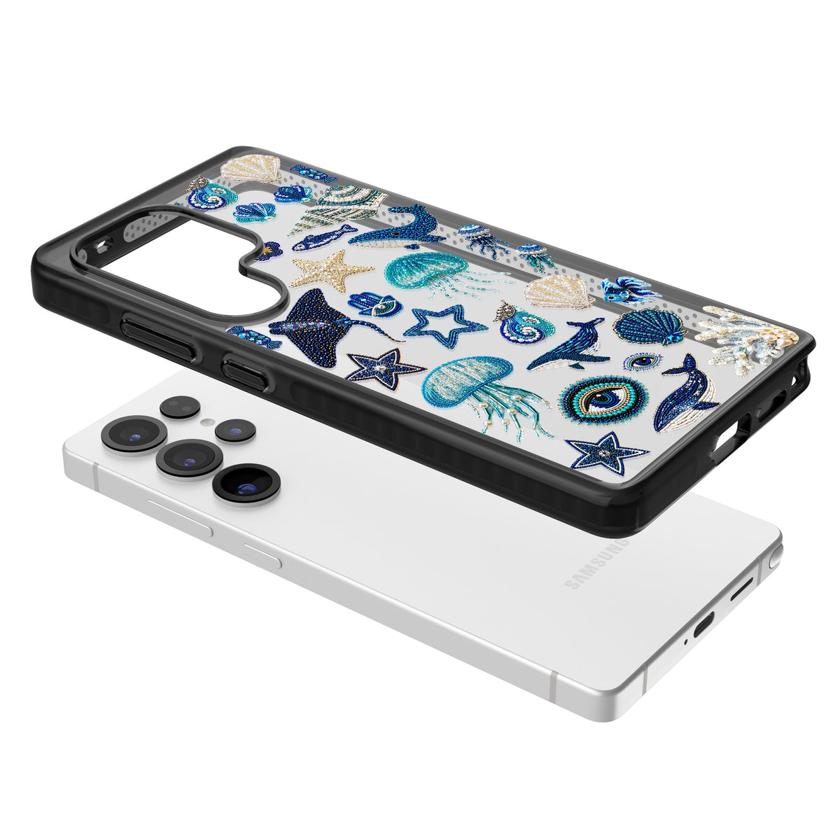Beaded Coastal Samsung S25 Ultra / Samsung S26 Ultra Impact Black Phone Case angled