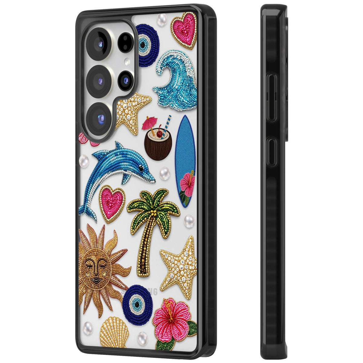 Beaded Beach Samsung S25 Ultra / Samsung S26 Ultra Impact Black Phone Case side