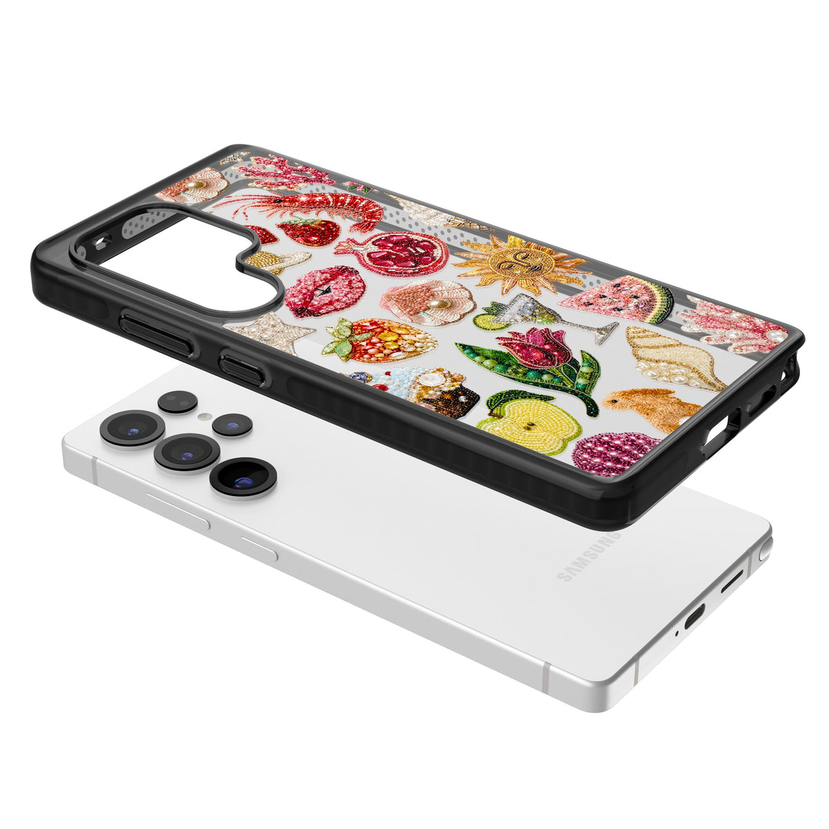 Beaded Riviera Samsung S25 Ultra / Samsung S26 Ultra Impact Black Phone Case angled