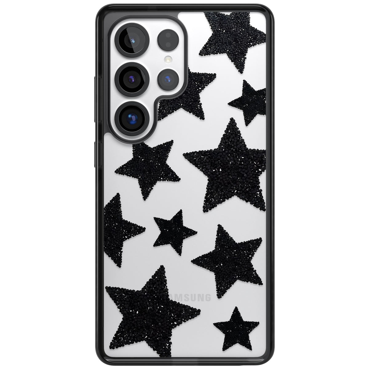 Beaded Black Stars Samsung S25 Ultra / Samsung S26 Ultra Impact Black Phone Case front